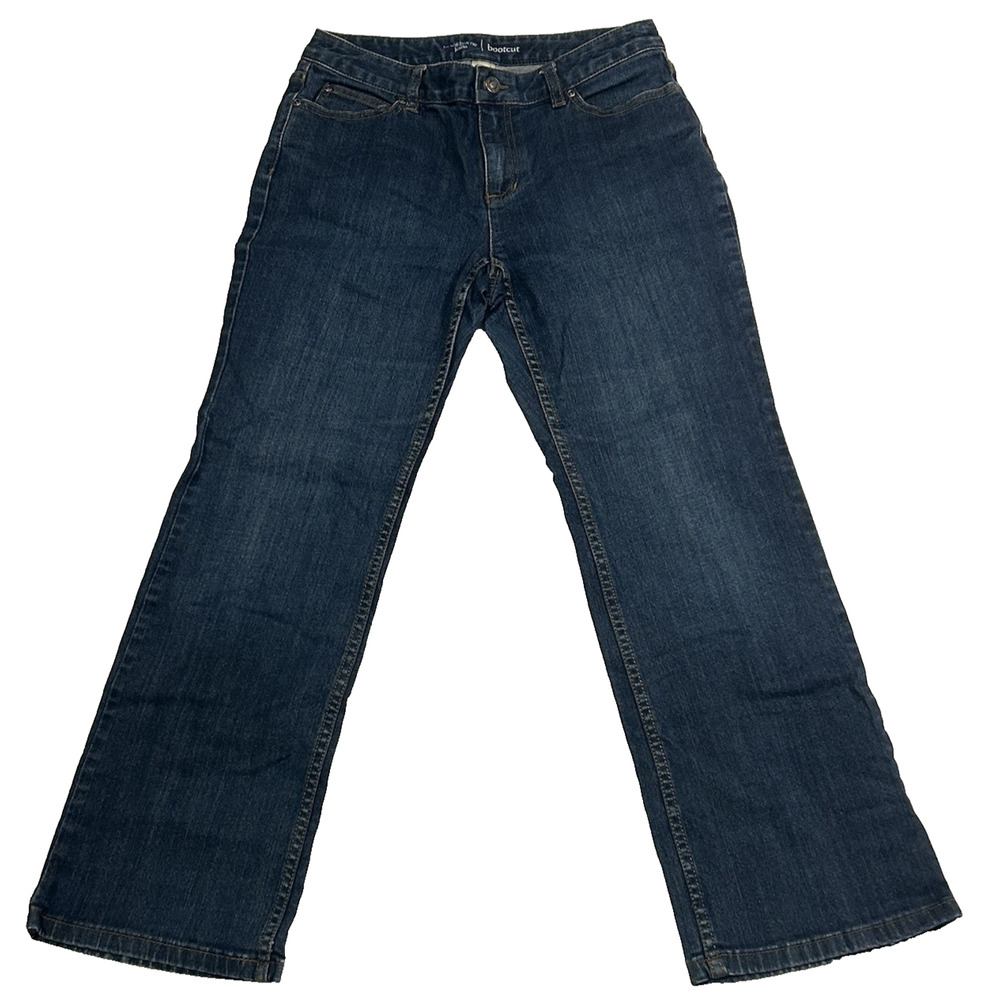 Liz Claiborne Womens Jeans Denim Slim Bootcut Mid Rise Straight Leg Petite 8